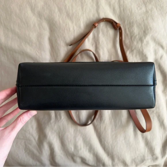 Madewell Small Transport Crossbody Bag in Black and English Saddle - Picture 6 of 10